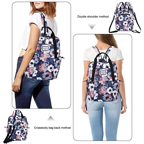 Women Fashion Backpack Purse Multi Pockets Original Print Sling Bag