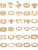 30 Pcs Vintage Gold Knuckle Rings Set