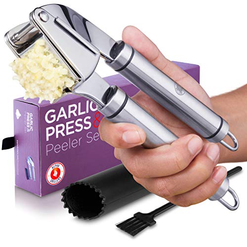 Alpha Grillers Stainless Steel Mincer and Crusher with Silicone Roller Peeler Squeeze