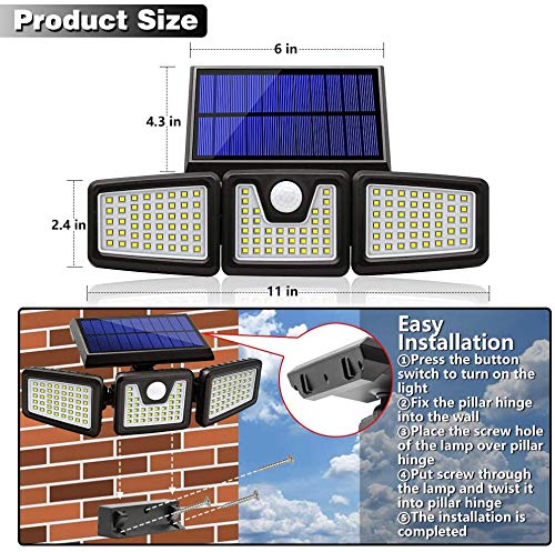 Solar Lights Outdoor, AmeriTop 128 LED 800LM Wireless LED Solar Motion Sensor