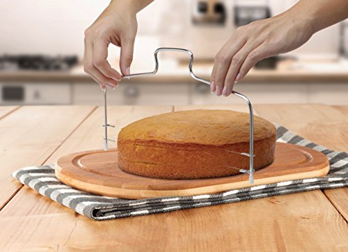 Adjustable 2-Wire Layer Cake Cutter and Leveler, Stainless Steel