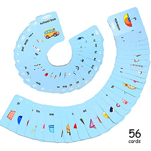 Preschool Learning Toys Gift,Toddler Flash Cards,56pcs Picture Sight Words Flash Cards