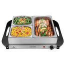 Electric Buffet Server + Warming Tray w/Adjustable Temperature & 3 Chafing Dishes