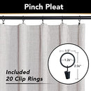 Linen Blackout Curtains 96 Inch Long 2 Panels Set, Clip Rings/Rod Pocket Blackout Curtains