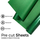 Green Glitter Heat Transfer Vinyl HTV Roll 10in x 10ft, Green Glitter HTV Vinyl Compatible with Silhouette Cameo & Cricut