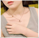 Rose Gold Plated Butterfly Necklace Stud Earrings for Girls Women Jewelry Set