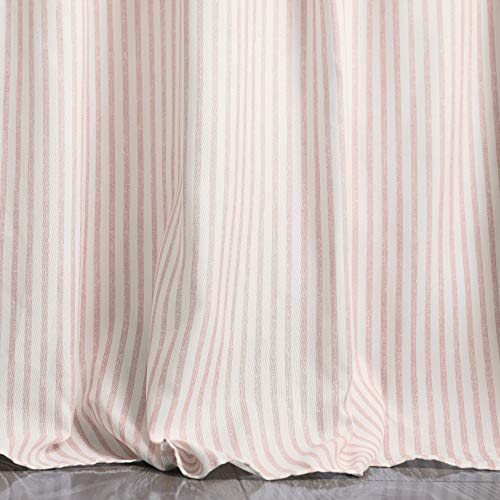 Blush Ticking Stripe Bedspread Shabby Chic Farmhouse Style Lightweight 3 Piece Set Queen