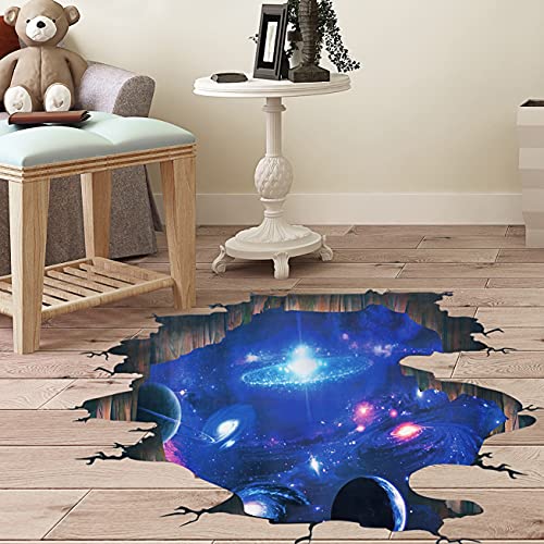 Creative 3D Blue Cosmic Galaxy Wall Decals