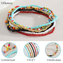Boho Handmade Beaded African Anklets Multicolor Women Stretch Seed Beads