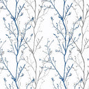 Gray Blue Tree Branches Peel and Stick Wallpaper 17.71" x 118" Natural Wall Paper