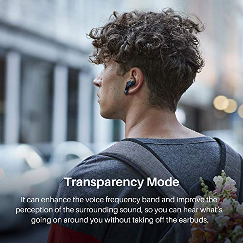 Hybrid Active Noise Cancelling Wireless Earbuds, in-Ear Detection Headphones