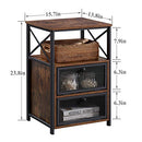 Modern Night Stand, End Side Table with Storage Space and Door