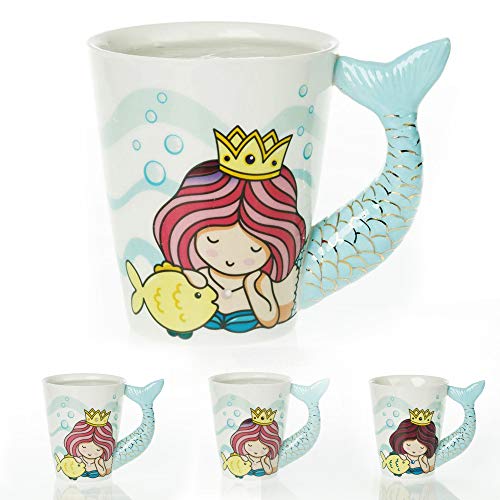 Color Changing Mermaid Mug - 3D Ceramic Novelty Mermaid Coffee Mugs