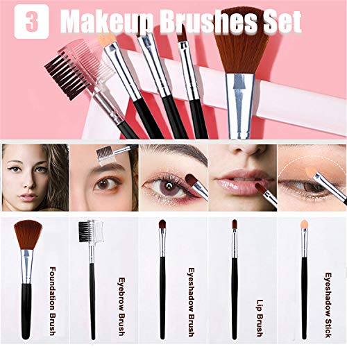 All in One Makeup Kit,12 Colors Naked Eyeshadow Palette, 5Pcs Makeup Brushes etc.