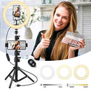 AGPTEK 10” Selfie Ring Light with 54”Tripod Stand & 2 Phone Holders,