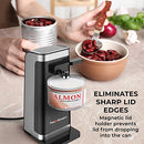 Electric Can Opener, Easy Push Down Lever, Knife Sharpener, Bottle Opener Black