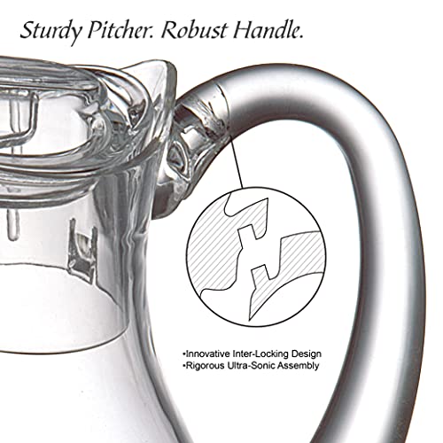 Amazing Abby - Bubbly - Acrylic Pitcher (72 oz), Clear Plastic Pitcher, BPA-Free and Shatter-Proof, Great for Iced Tea, Sangria, Lemonade, and More