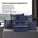 Bedding Comforter Sets, 7 Pieces Soft and Comfortable(Navy, Cal King)