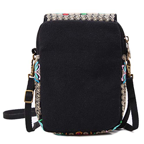 Embroidered Cute Mini Crossbody Bag for Women Small Handbags Wristlet Wallet