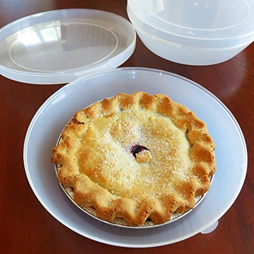 Stay Fresh Pie Keeper with Hinged Lid, Universal Storage Container, Plastic