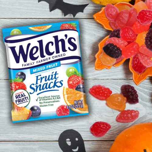 Welch's Fruit Snacks, Mixed Fruit, Gluten Free, Bulk Pack, 0.9 oz Individual Single Serve