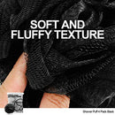 Shower Puff 4 Pack Black Bath Sponge Shower Loofahs