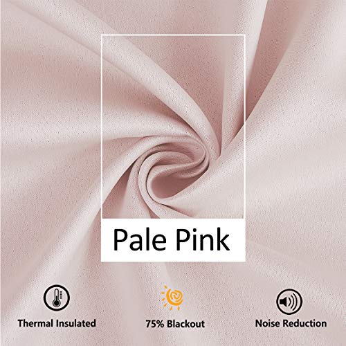 Pink Pom Poms Blackout-Curtains 95 inch Bedroom Window Curtains