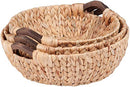 Honey-Can-Do 3pc Round Natural Baskets,Wood STO-04469 Natural