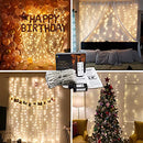 Remote Control Curtain Lights Plug in Curtain Lights Outdoor,300 LED Window Wall