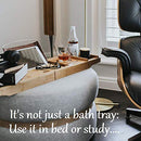Pristine Bamboo Bath Caddy Tray for Tub-with iPad iPhone Book / Wine Glass Holder