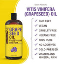 Pure Cold Pressed Grapeseed Oil - Big 32 fl oz Bottle - Non-GMO, Hexane Free