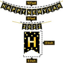 Shiny, Gold Happy New Year Banner - Large 10 Feet, No DIY | NYE Decorations