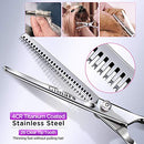 4CR Stainless Steel Safety Round Tip 6 in 1 Dog Grooming Scissors