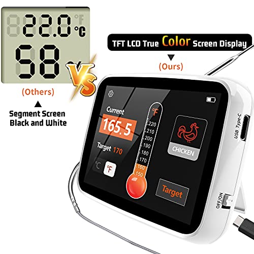 Digital Meat Thermometer for Cooking,2022 Upgraded Touchscreen LCD