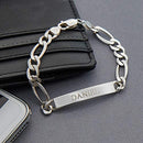 Handmade Custom Made Men's ID Bracelet Sterling Silver 925 Engraved