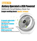 viniper Small Battery Desk Fan, USB Battery Operated Fan : 3 Speeds, 180° Rotation
