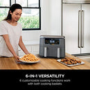 Ninja DZ201 Foodi 6-in-1 2-Basket Air Fryer with DualZone Technology, 8-Qt