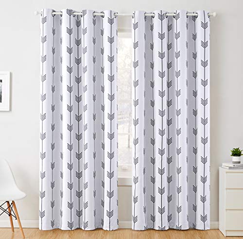 Arrow Printed Room Darkening Thermal Grommet Window Curtain Drape