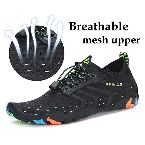 Mens Womens Water Shoes Quick Dry Beach Diving Black