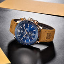 Classic Fashion Elegant Chronograph Watch Casual Sport Leather Band Mens Watches