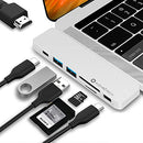 NOV8Tech USB C Hub HDMI Multiport 7in2 Adapter Dongle for Silver MacBook Air