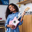 Mini Acoustic kids Guitar for Beginners 3-strings Ages 3+ Learning app and lessons included