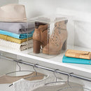 Stackable Closet Plastic Storage Bin Box with Lid - Container for Organizing Mens