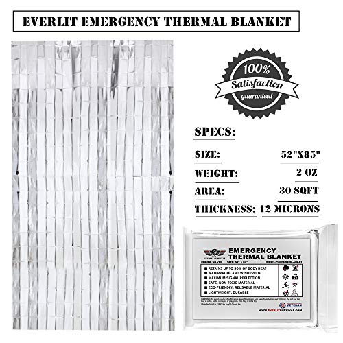 Emergency Mylar Thermal Blanket (4 Pack) Space Blankets for First Aid Kit