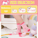 Girls Kids Unicorn Soft Cotton Socks 6 Pairs (Unicorn,5-8 Y)