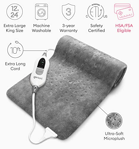 Heating Pad for Back Pain & Cramps Relief, FSA HSA Eligible, Auto Shut Off, Machine