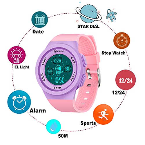 Kids Digital Sport Astronaut Watch Detachable Strap LED Electrical Waterproof Watches