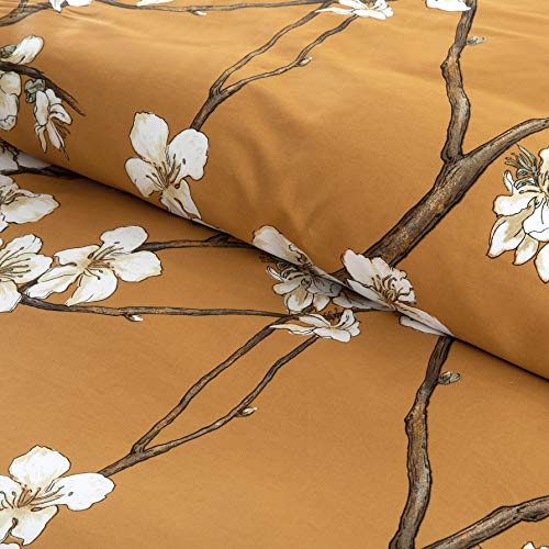 Almond Tree Blossom Floral Duvet Cover  3pc Bedding Set