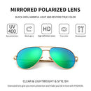SUNGAIT Women’s Lightweight Oversized Aviator Sunglasses - Mirrored Polarized