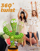 Dancing Cactus Toy,Volume Adjustment Talking/Sing/Repeat/Dancing/Recording/Rainbow LED with Gift Package(120 Songs in English) (Dancing Cactus-Gift Wrap-No Battery, Cotton)